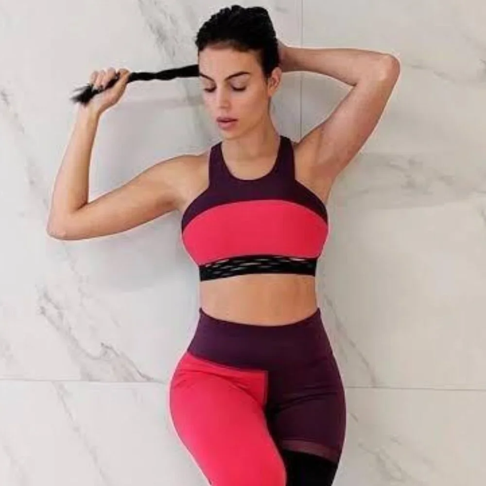 Alo Yoga Endear Sports Bra Colorblock size S Athleisure Gym